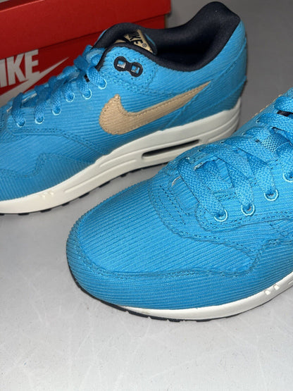 Nike Air Max 1 PRM - Corduroy Baltic Blue - FB8915-400 - Size 7 Uk - New W Box