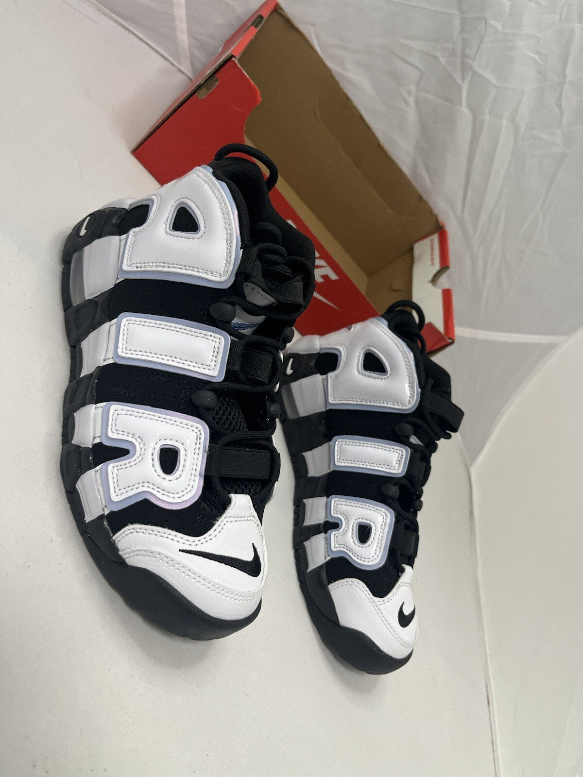 Nike Air More Uptempo GS Black White Multicolour DQ6200-001  UK Size 5