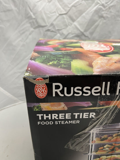 Russell Hobbs Food Steamer 3 Tier with 1L Rice Bowl & 60 Minute Timer - 21140
