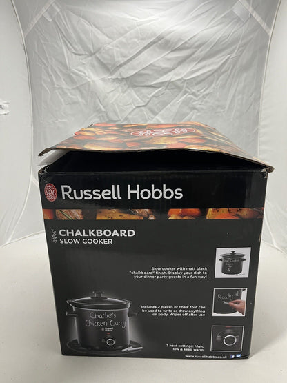 Russell Hobbs Chalk board Slow Cooker 3.5L 4 Portion 24180 Keep Warm Black