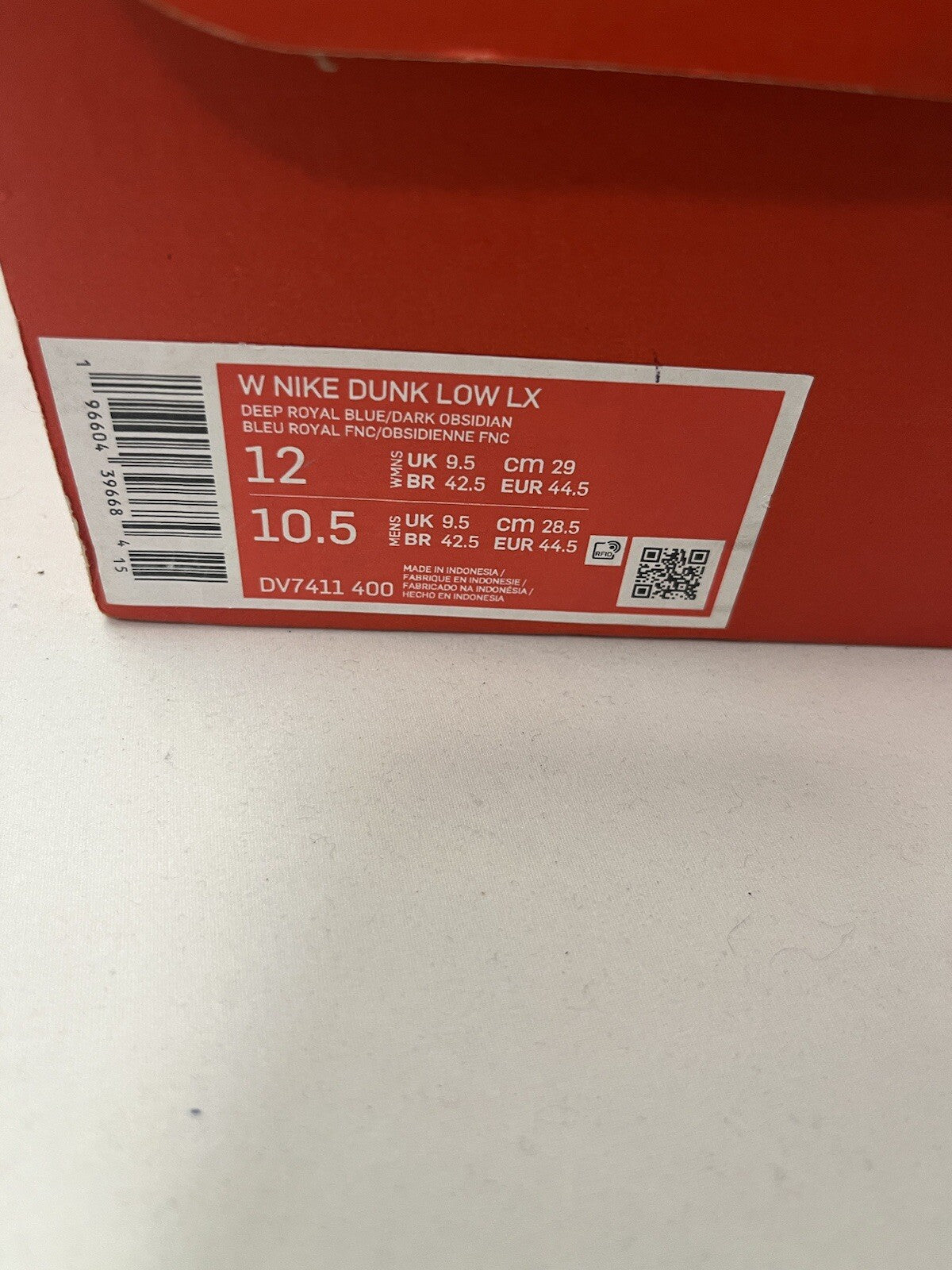Nike Dunk Low LX ‘blue Suede’ Sneakers - DV7411-400 - Size UK 9.5