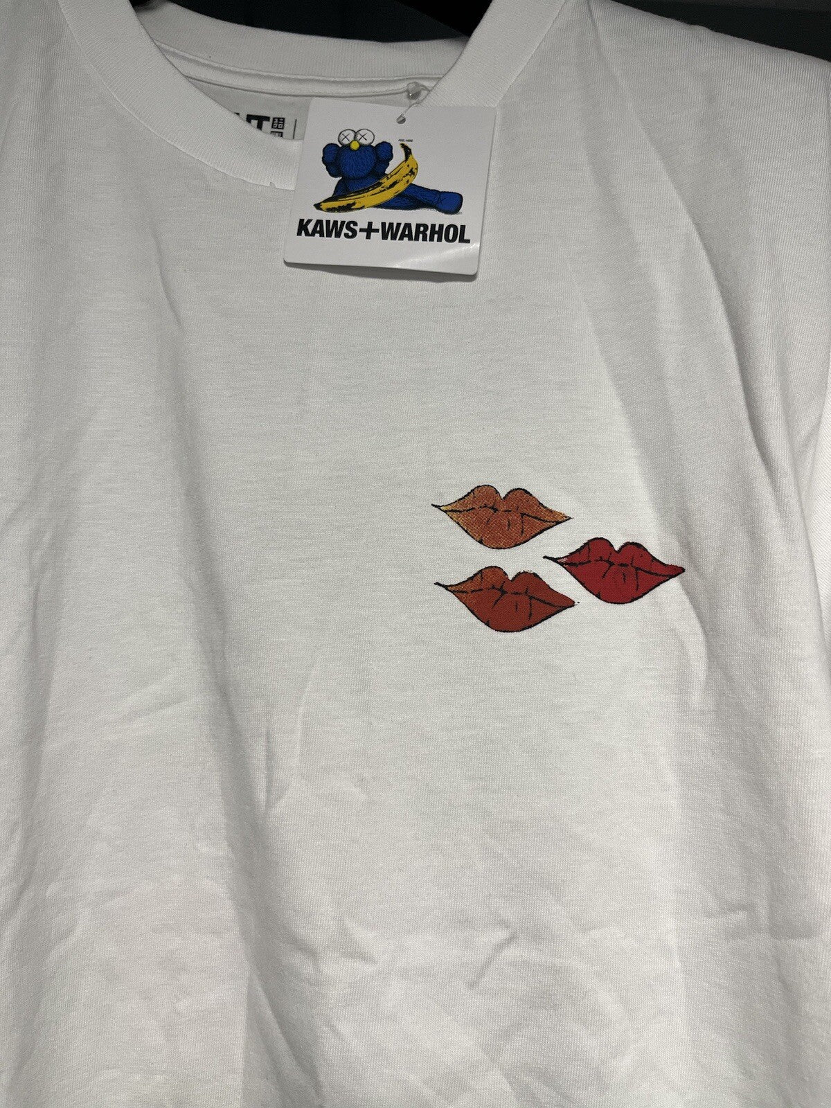 UNIQLO KAWS x Andy Warhol T-Shirt Men's M White Cotton Crew Neck  Shirt. New