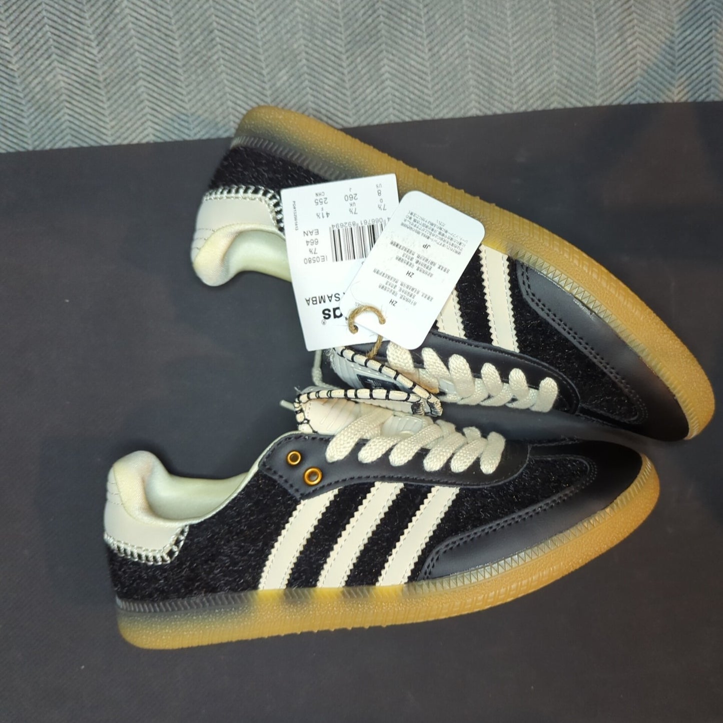 Size 8 adidas Wales Bonner x Samba Pony Black