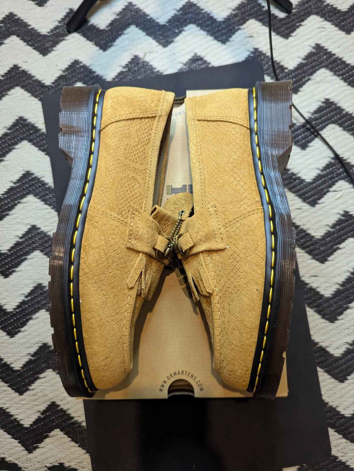 Dr. Martens adrian snaffle repello emboss suede  kiltie loafers MSRP £150