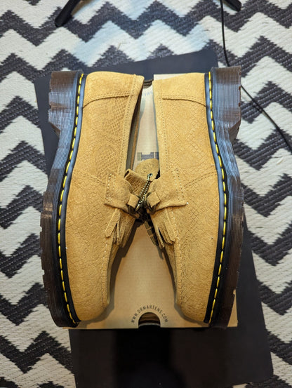 Dr. Martens adrian snaffle repello emboss suede  kiltie loafers MSRP £150
