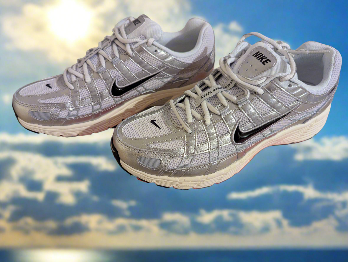 Nike P-6000 White) Black/Silver/Metallic Trainers