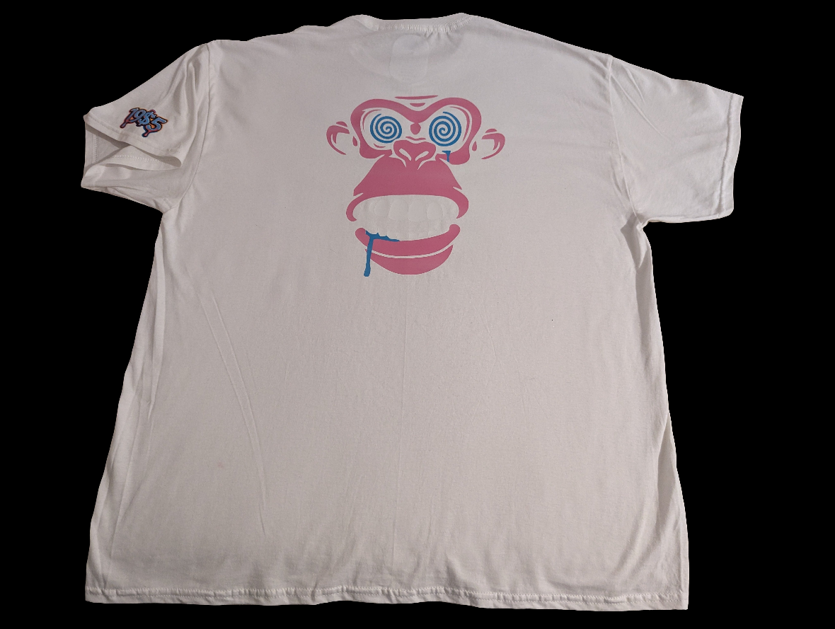 Coffee Addict and Spiral Eye Pink Monkey Custom Printed T Shirt