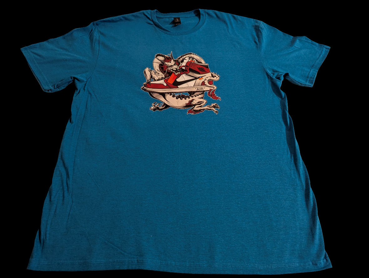 Dragon Holding Nike Sneaker Custom Printed T Shirt